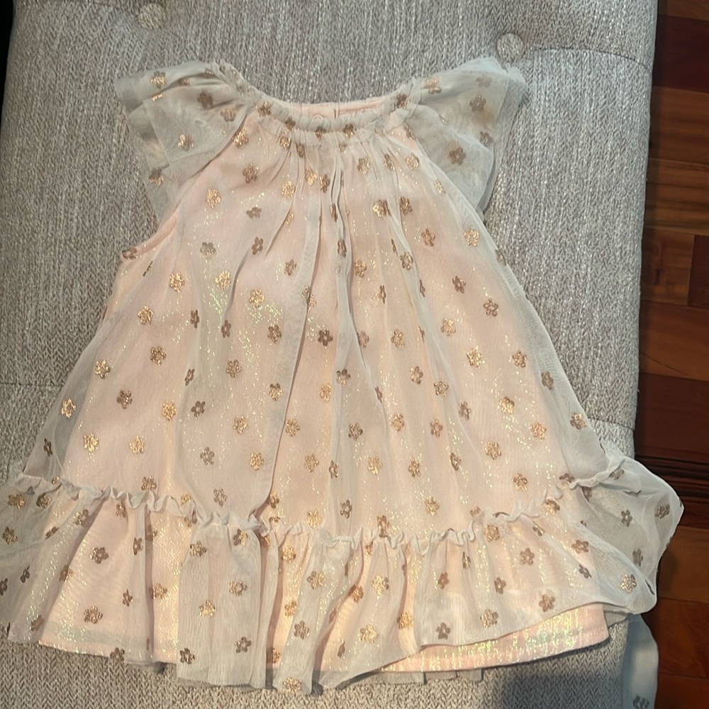 pink & gold baby girl dress